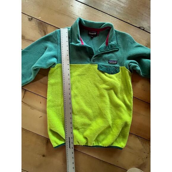 Patagonia Synchilla Women's Fleece Pullover. Buttons. Colorblock. Green/Teal. XS - Picture 7 of 8